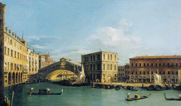 Rialto e mercato Canaletto Royal Collection Trust